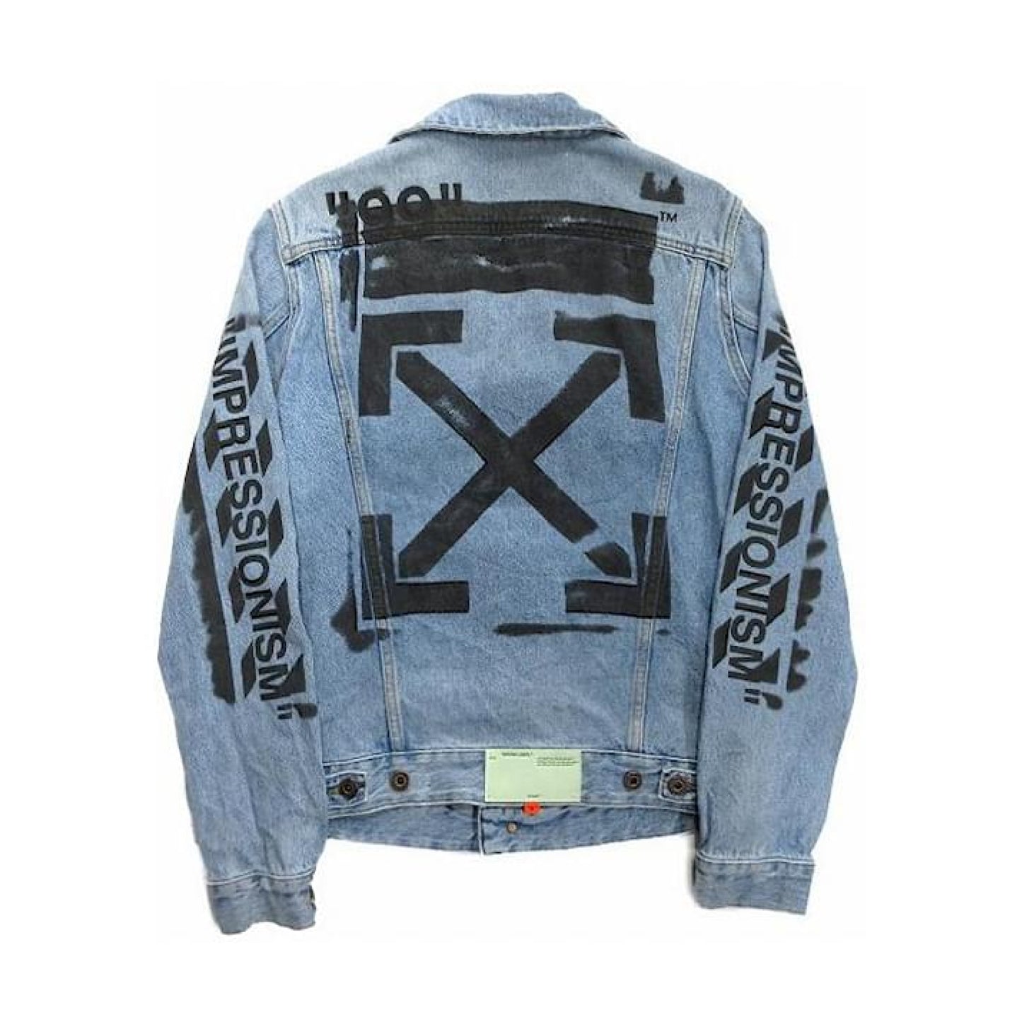 Off-White Slim Fit Spray Paint Diag Denim Jacket