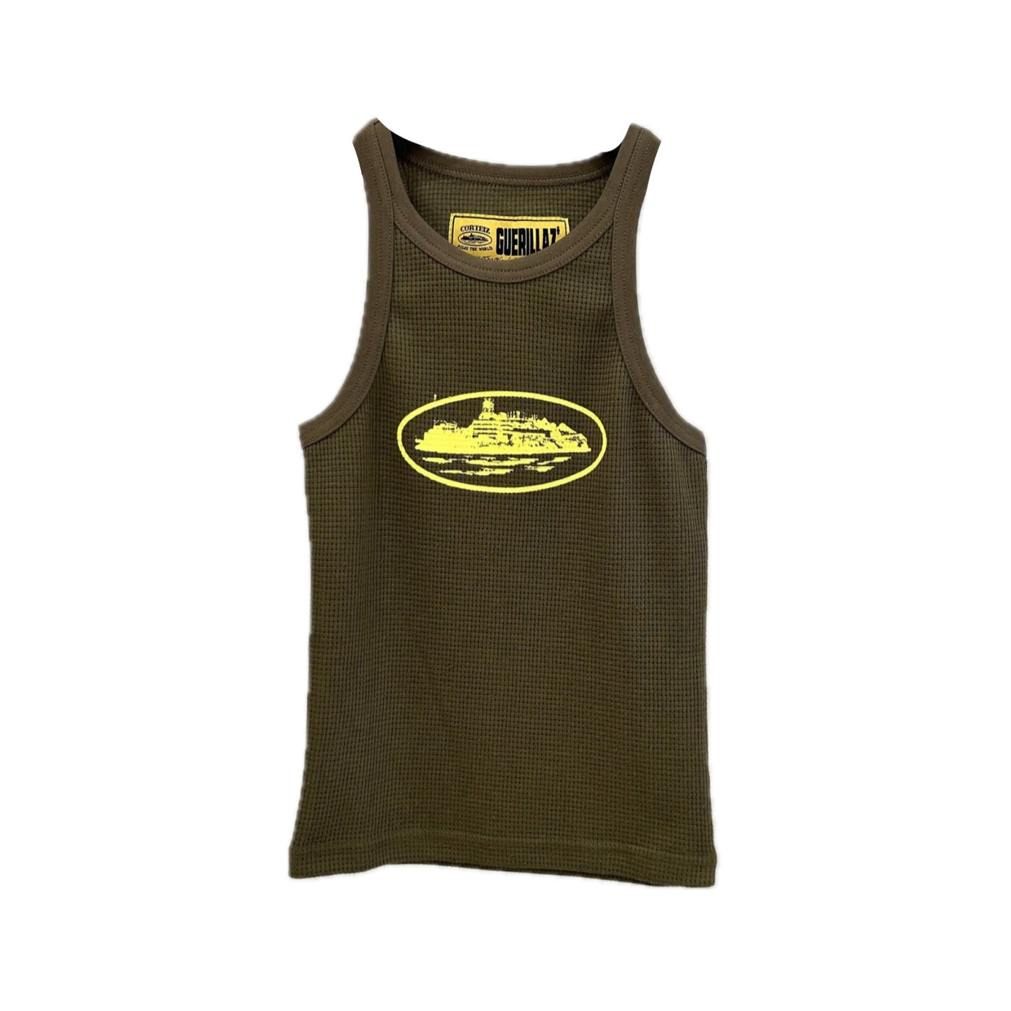 Corteiz Women's 5 Starz Alcatraz Tank Top Olive Yellow