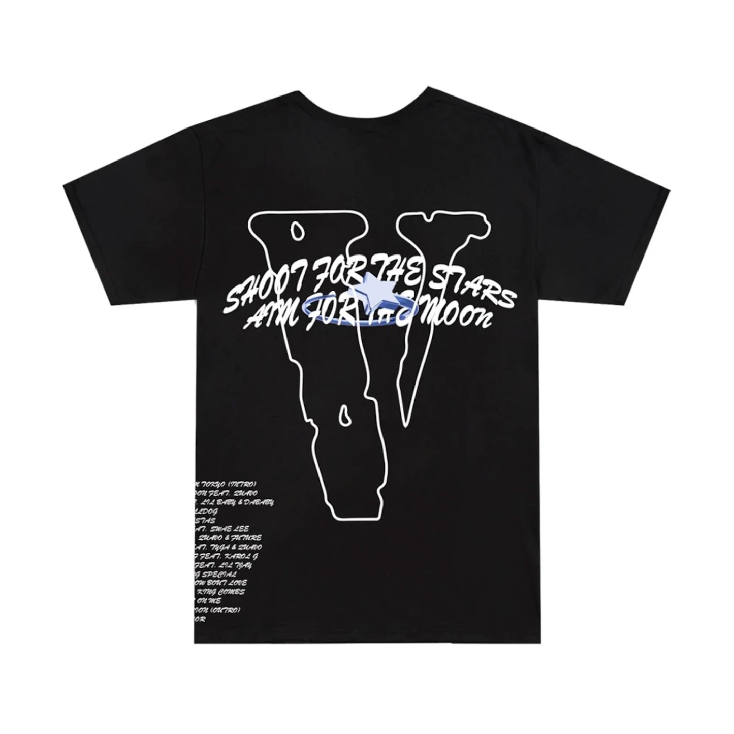 Vlone x Pop Smoke Tracklist Tee Black