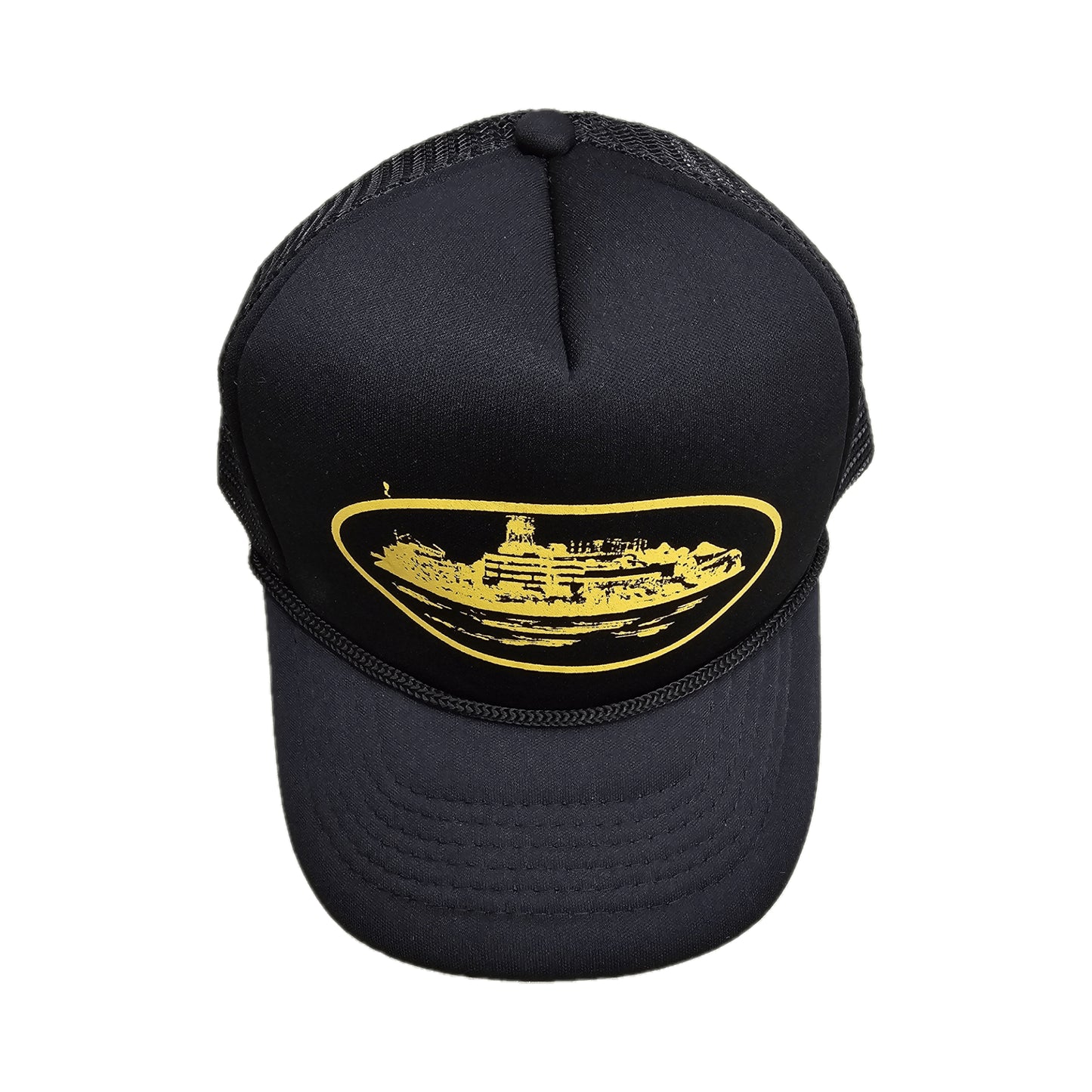 Corteiz Alcatraz Trucker Cap Black/Yellow