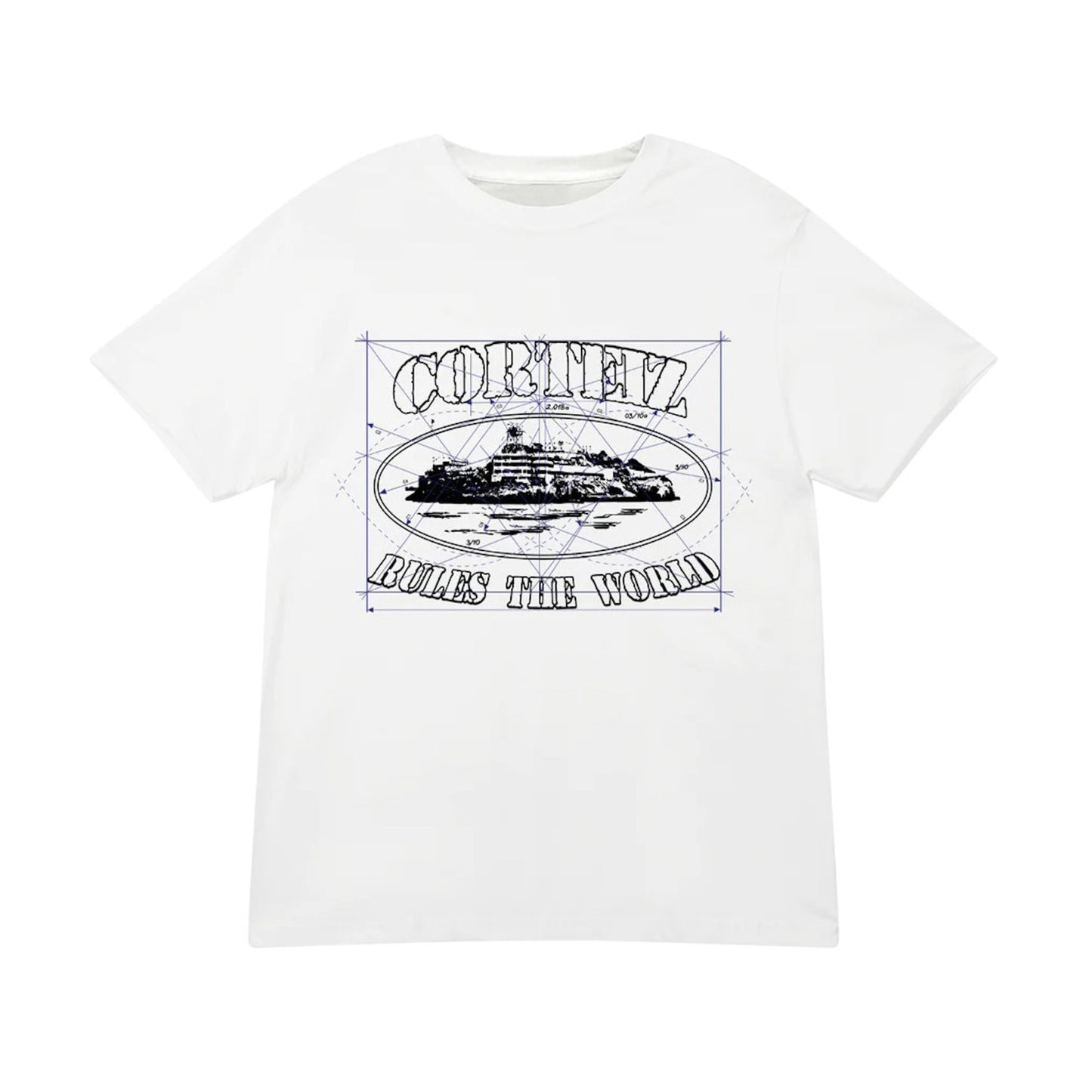 Corteiz Math Alcatraz Tee White Corteiz