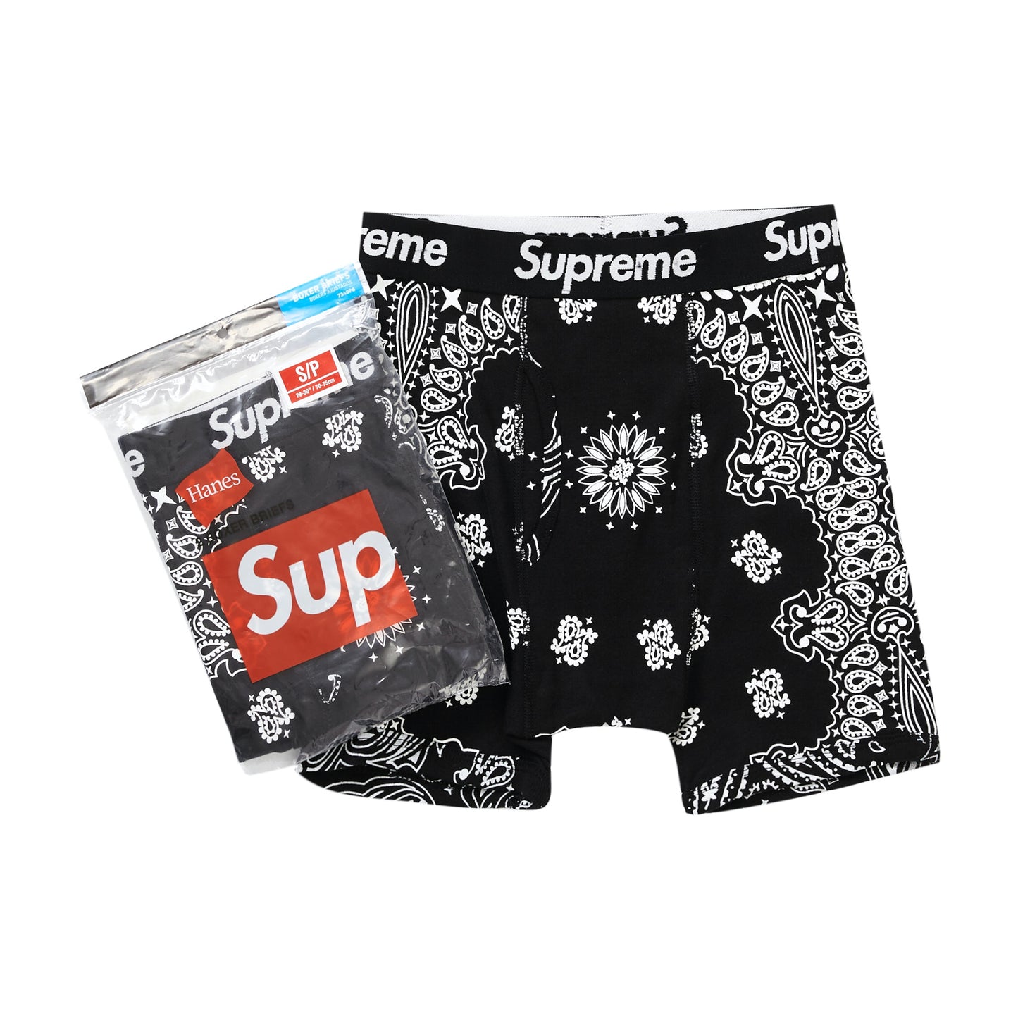 Supreme Hanes Bandana Boxer Briefs (2 Pack) Black Supreme