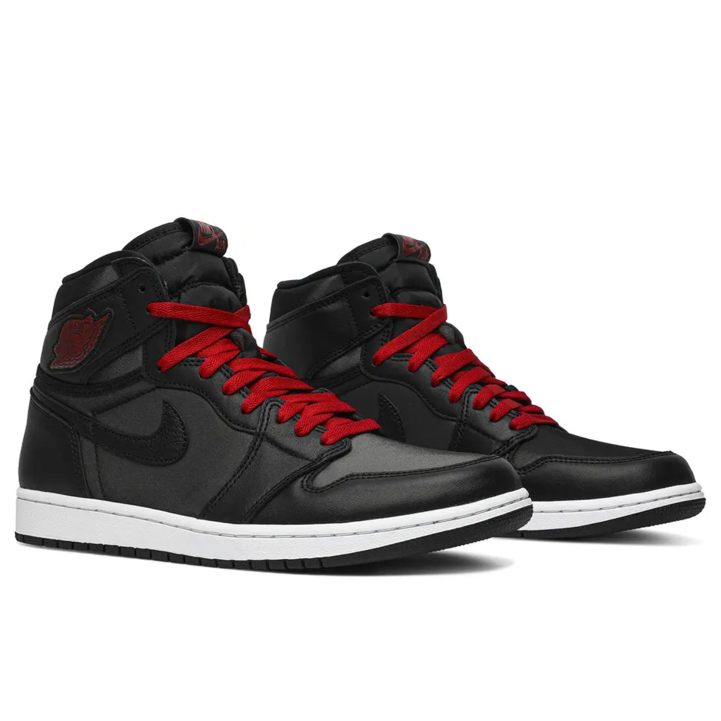 Air Jordan 1 Retro High Schwarz Satin Gym Rot