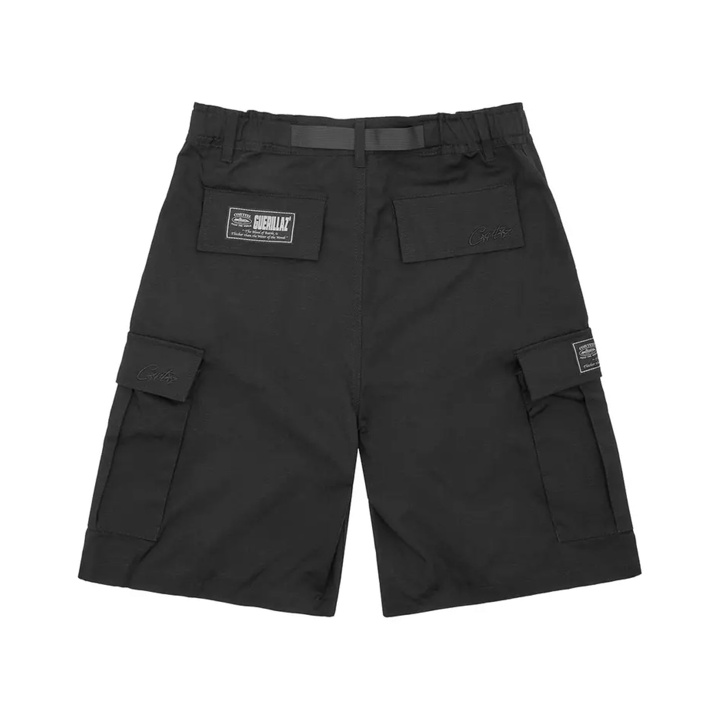 Corteiz Alcatraz Cargo Shorts Triple Black