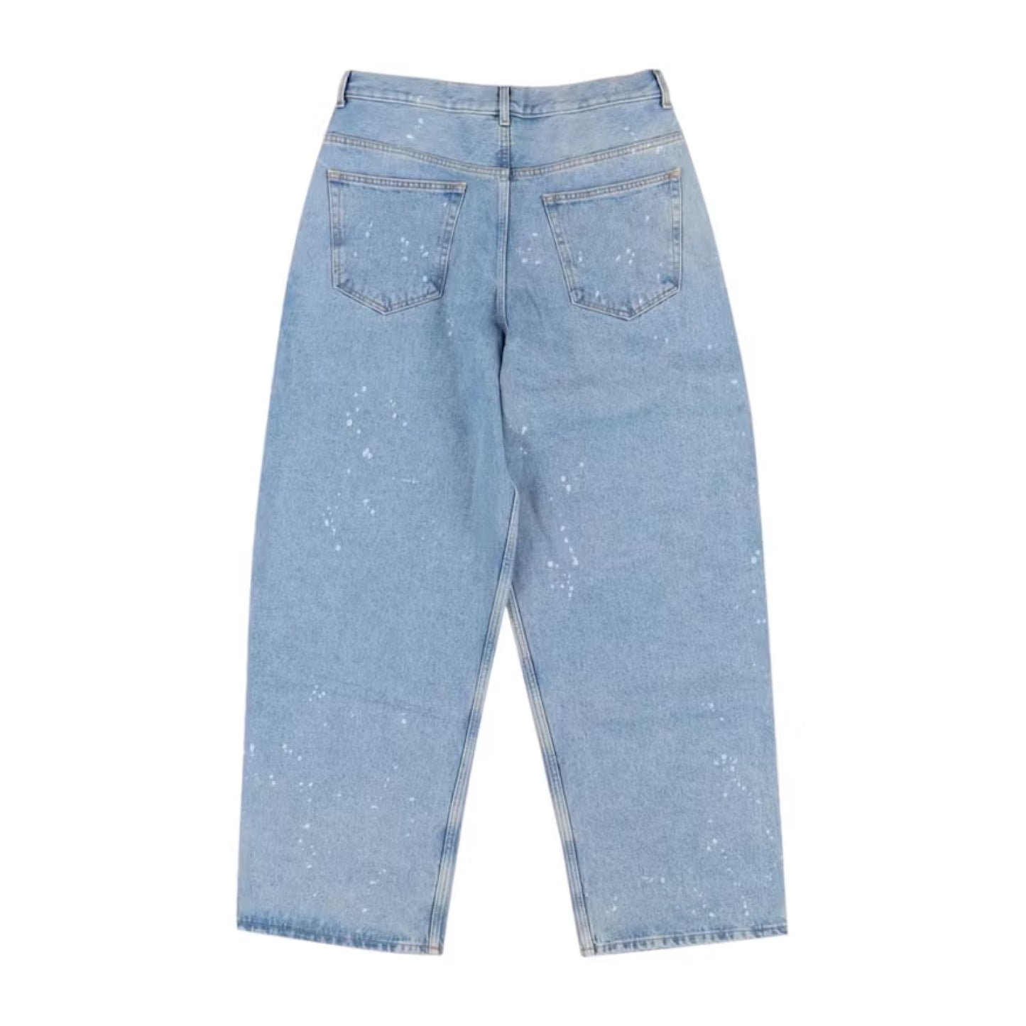 OFF-WHITE Paint Wide Leg Tapered Jeans Medium Blue