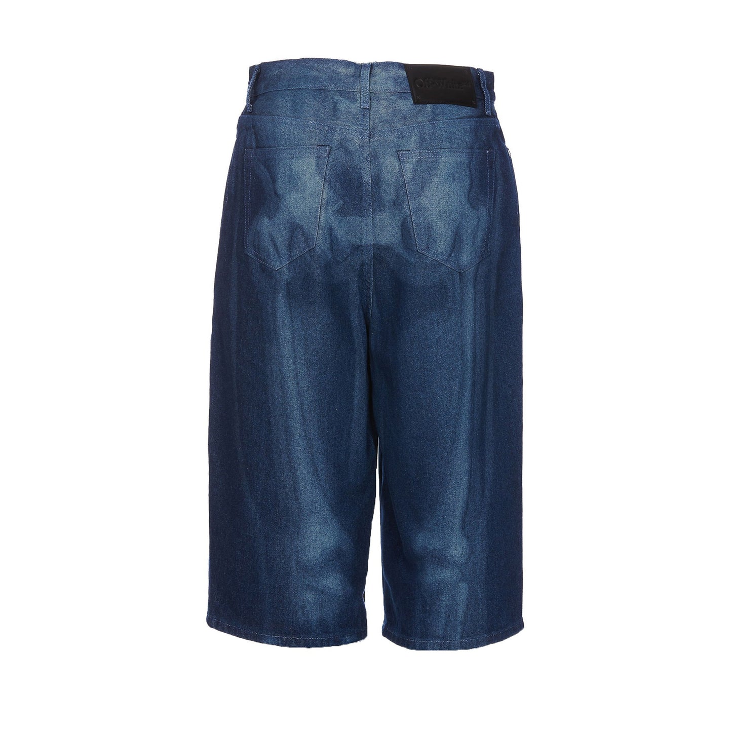 Off-White Body Scan Skeleton Denim Short Dark Blue