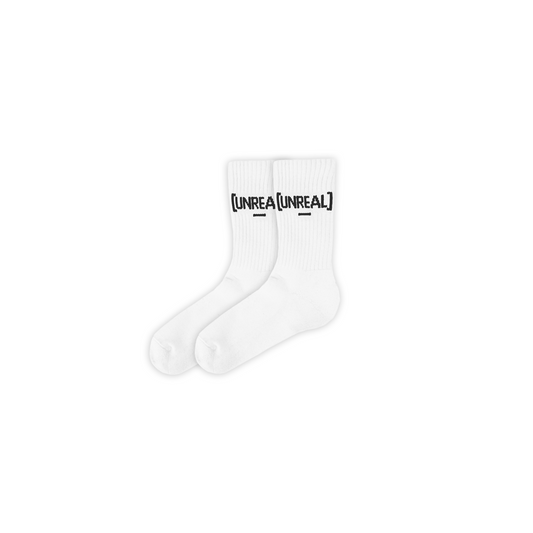 Unreal White/Black Logo Socks UNREAL