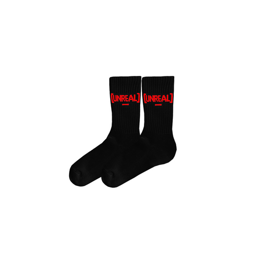 Unreal Black/Red Logo Socks UNREAL