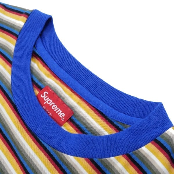 Supreme Multi Stripe Reflective Patch Longsleeve Top Blue Supreme