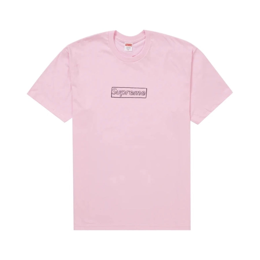 Supreme KAWS Chalk Logo Tee Light Pink Supreme