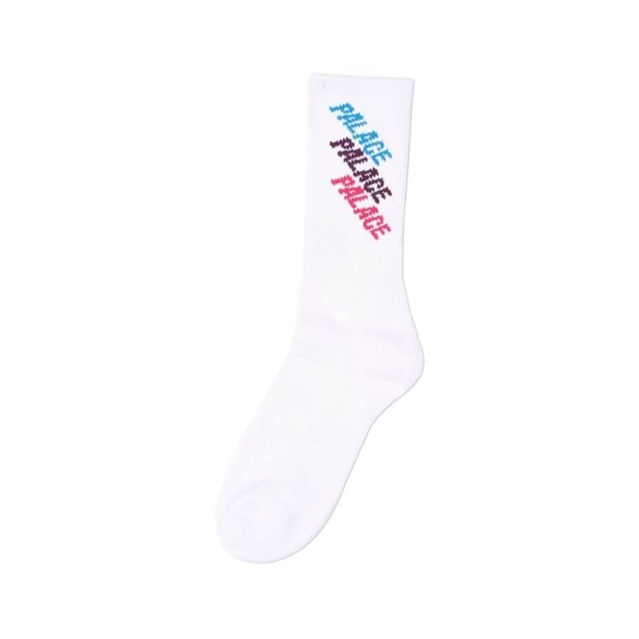 Palace Repeat Font Sock White Palace