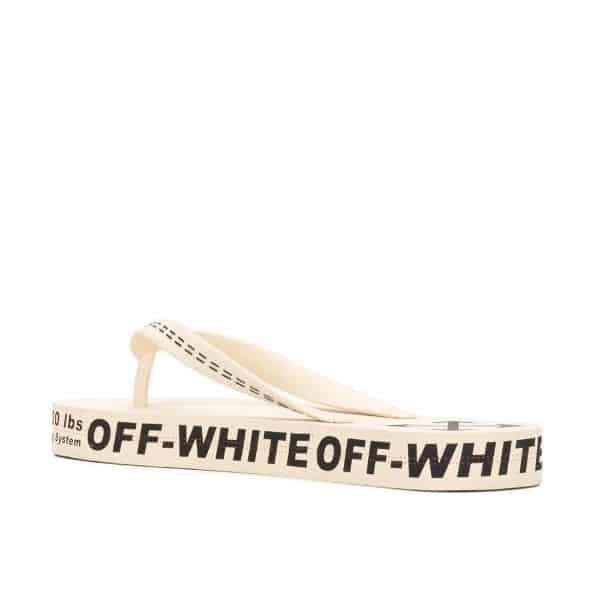 Off-White Diagonal Stripes Flip Flops Natural AW20 Off-White