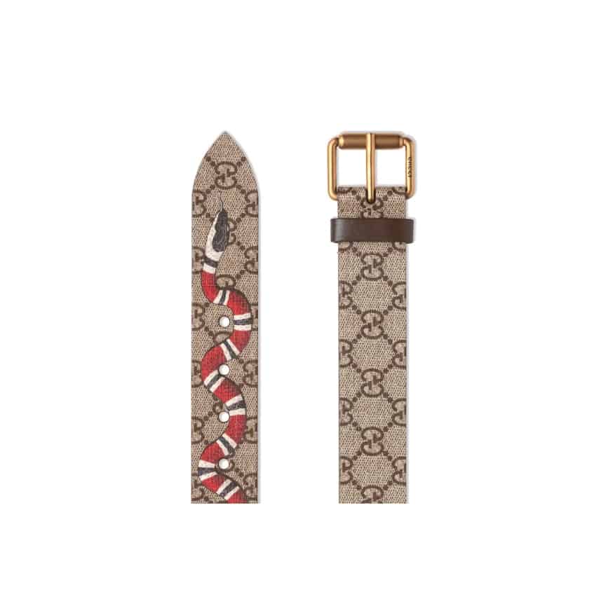 Gucci Snake print GG Supreme belt Gucci