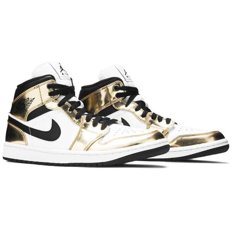 Air Jordan 1 Mid Metallic Gold Black White Air Jordan