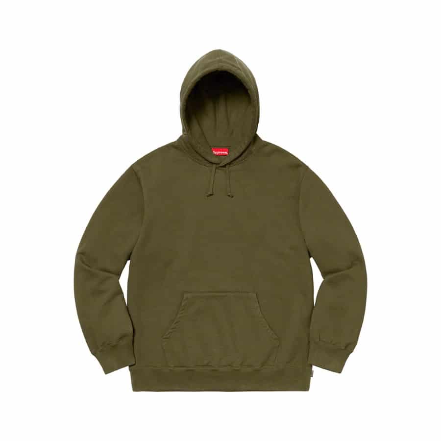 Supreme Rhinestone Script Hooded Sweatshirt Dark Olive Supreme