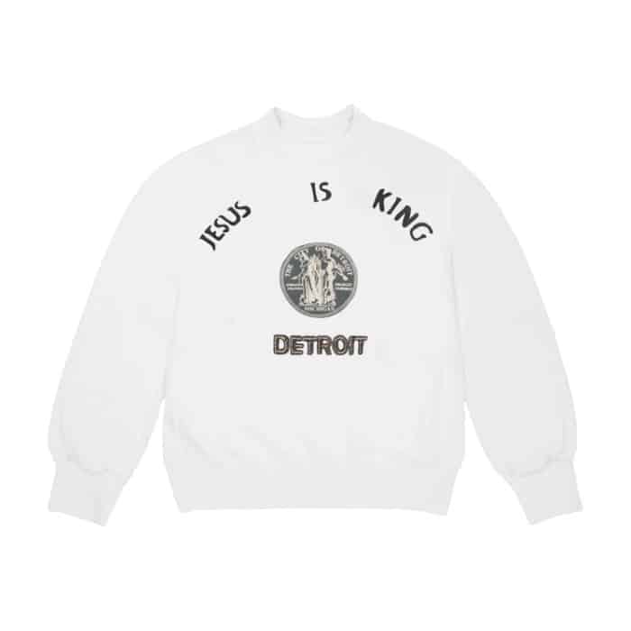 Kanye West Jesus Is King Detroit Seal Crewneck White Kanye West
