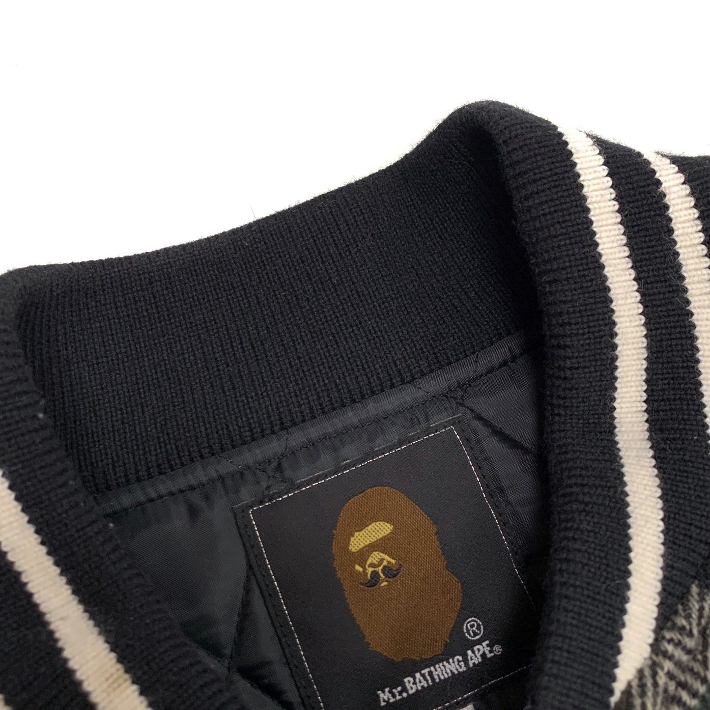 Bape Mr. Bathing Ape 1st Camo Varsity Tweed Jacket Black Bape