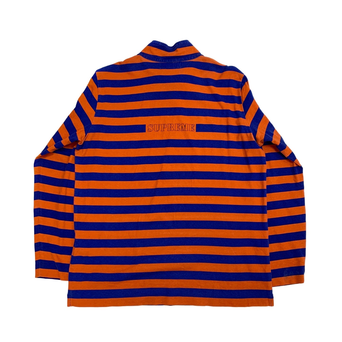 Supreme x Stone Island Quarter Zip Longsleeve Tee Orange/Blue Supreme