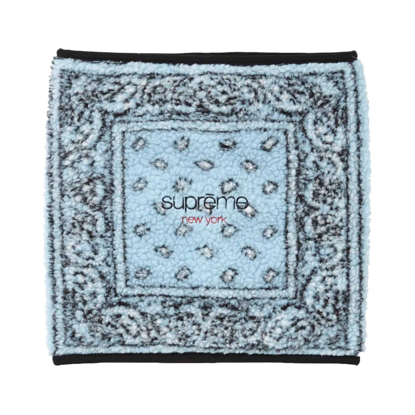 Supreme Bandana Fleece Neck Gaiter Light Blue Supreme