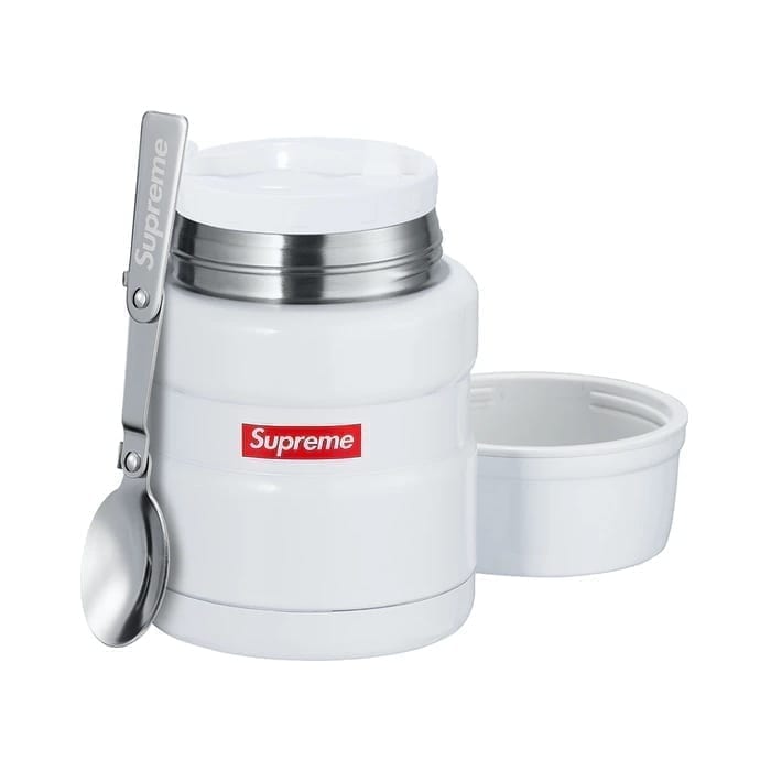 Supreme Thermos Stainless King Food Jar and Spoon White Supreme