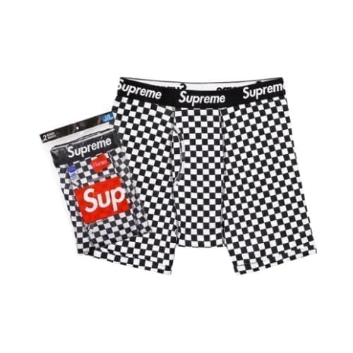 Supreme Hanes Boxer Briefs (2 Pack) Checkered Supreme