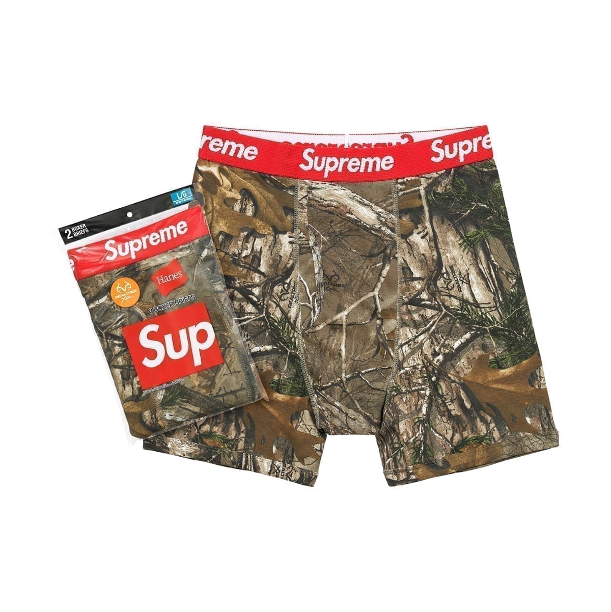 Supreme Hanes Realtree Boxer Briefs (2 Pack) Woodbine Supreme