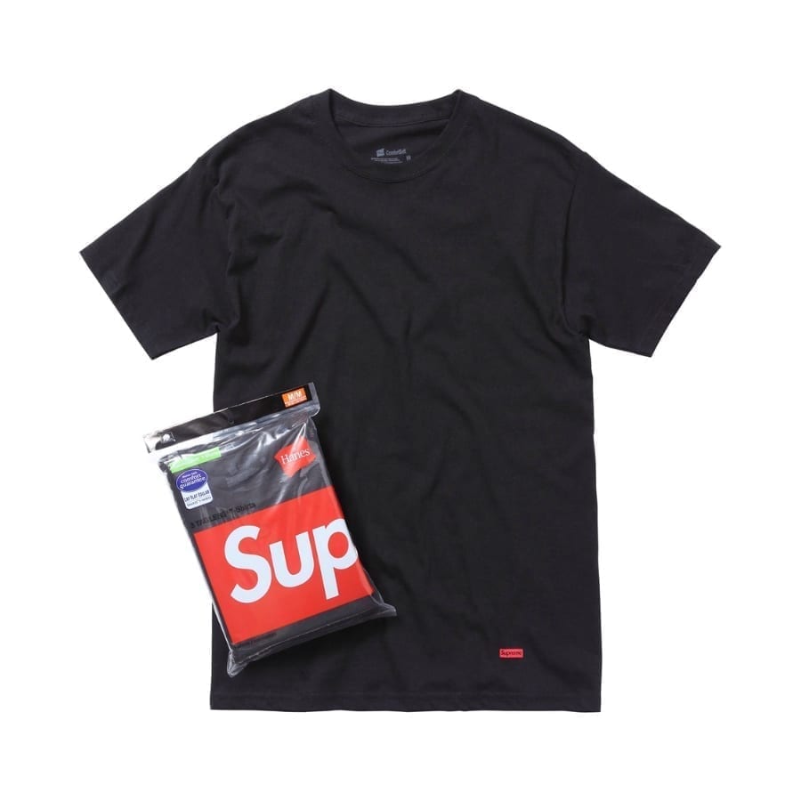 Supreme Hanes Tagless Tees (3 Pack) Black Supreme