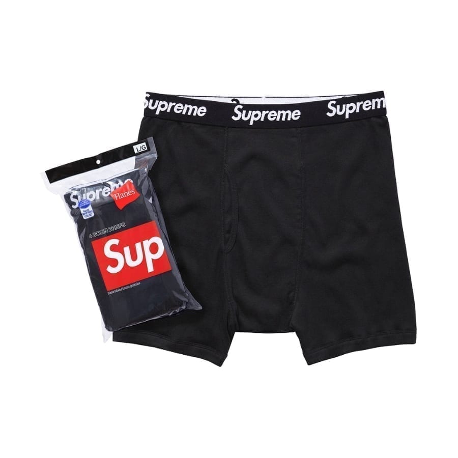Supreme Hanes Boxer (4 Pack) Briefs Black Supreme