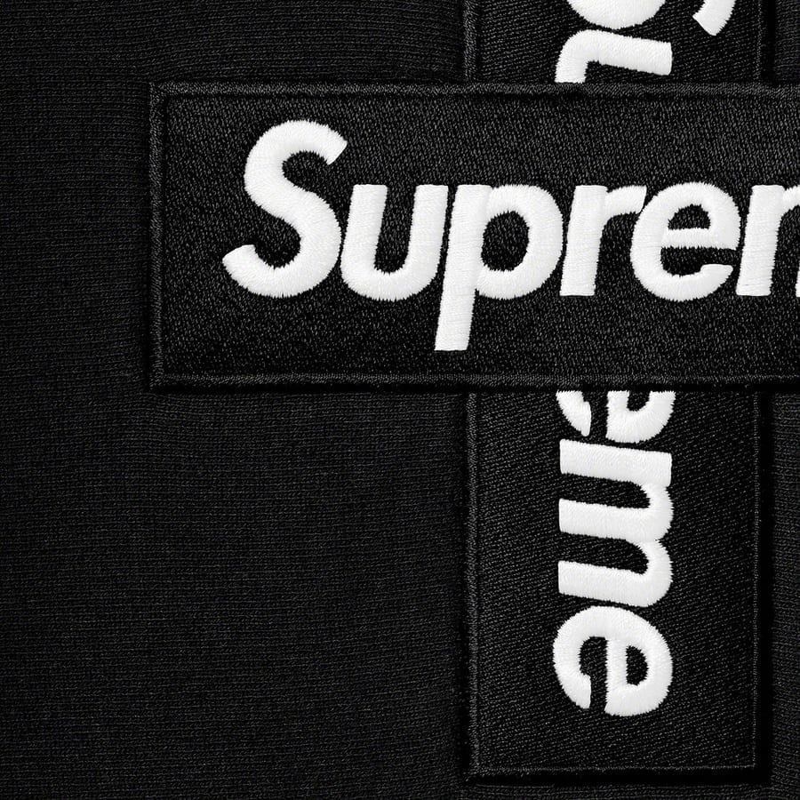 Supreme Cross Box Logo Hooded Sweatshirt Black Supreme