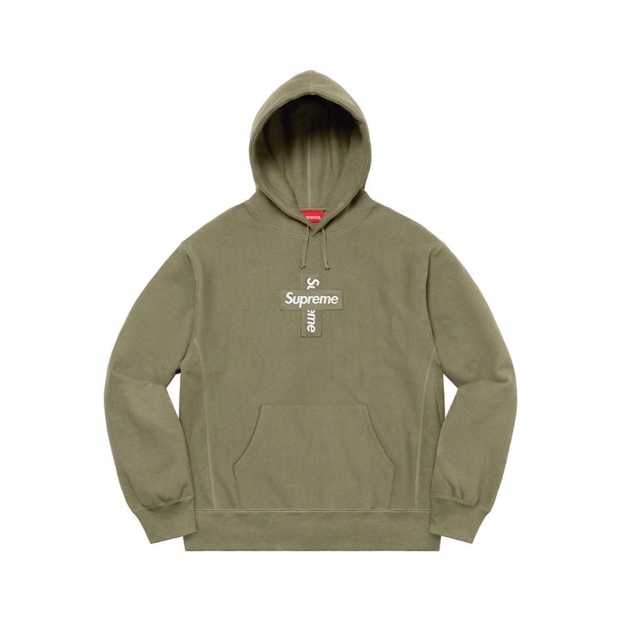 Supreme Cross Box Logo Hooded Sweatshirt Light Olive – CRUIZER