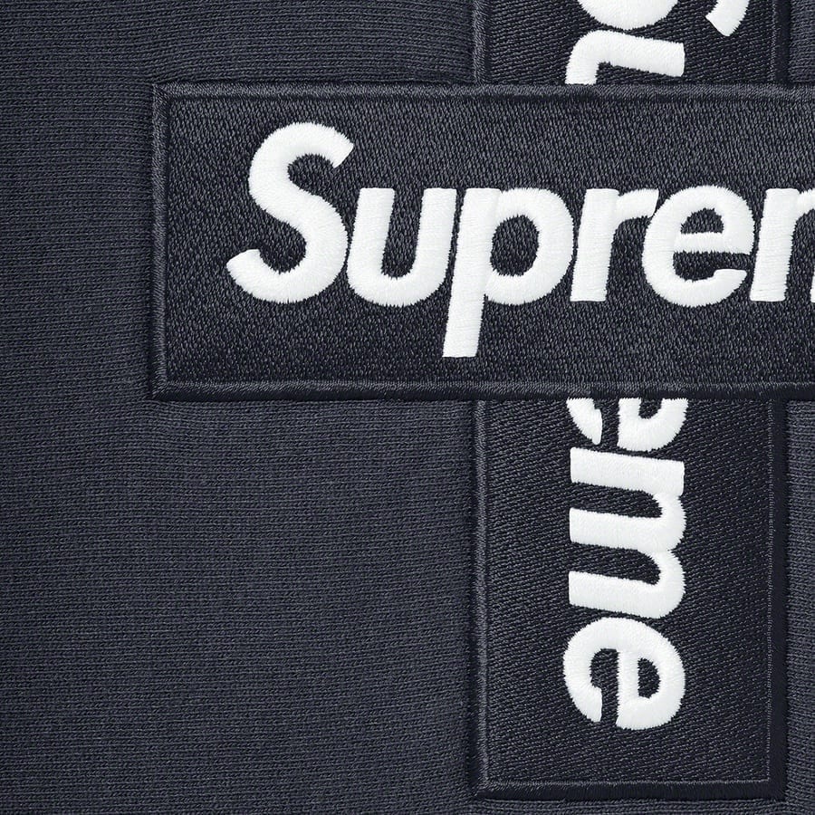 Supreme Cross Box Logo Hooded Sweatshirt Navy Supreme