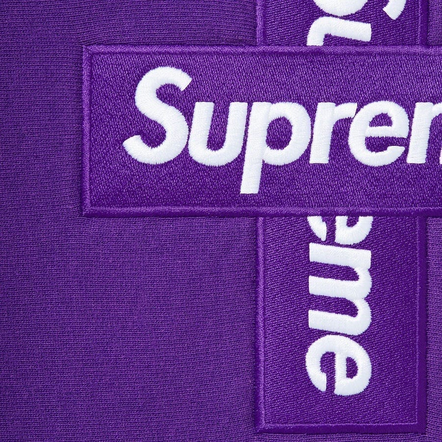 Supreme Cross Box Logo Hooded Sweatshirt Purple Supreme