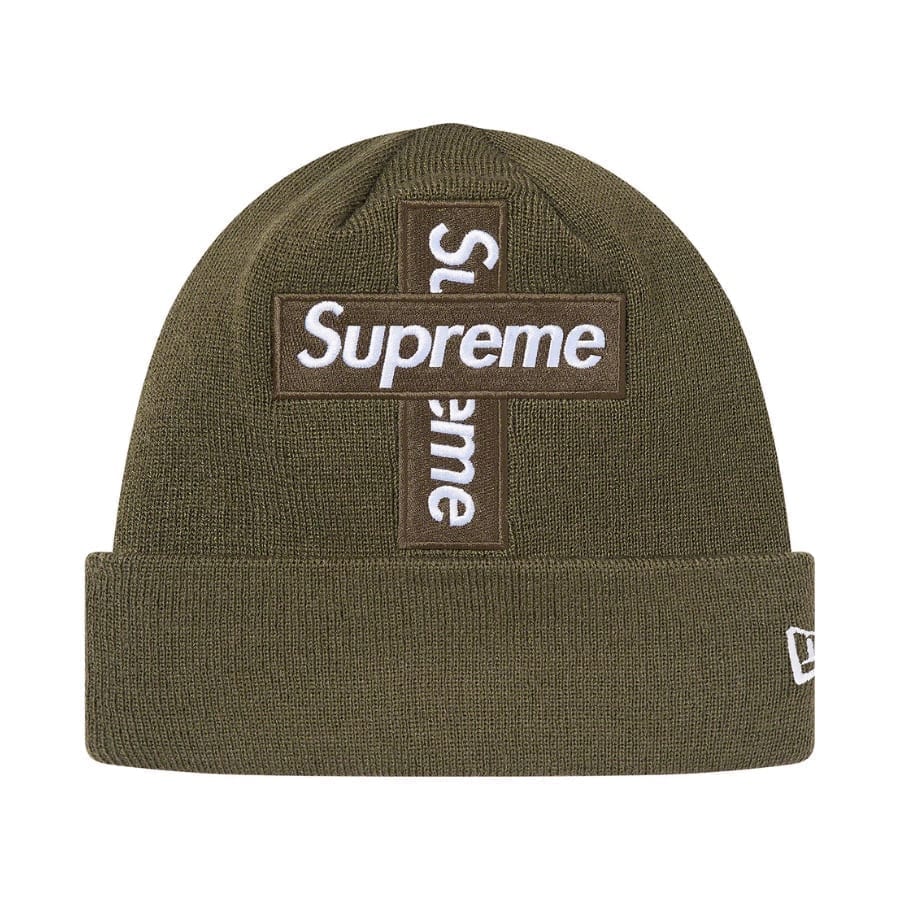 Supreme New Era Cross Box Logo Beanie Light Olive Supreme