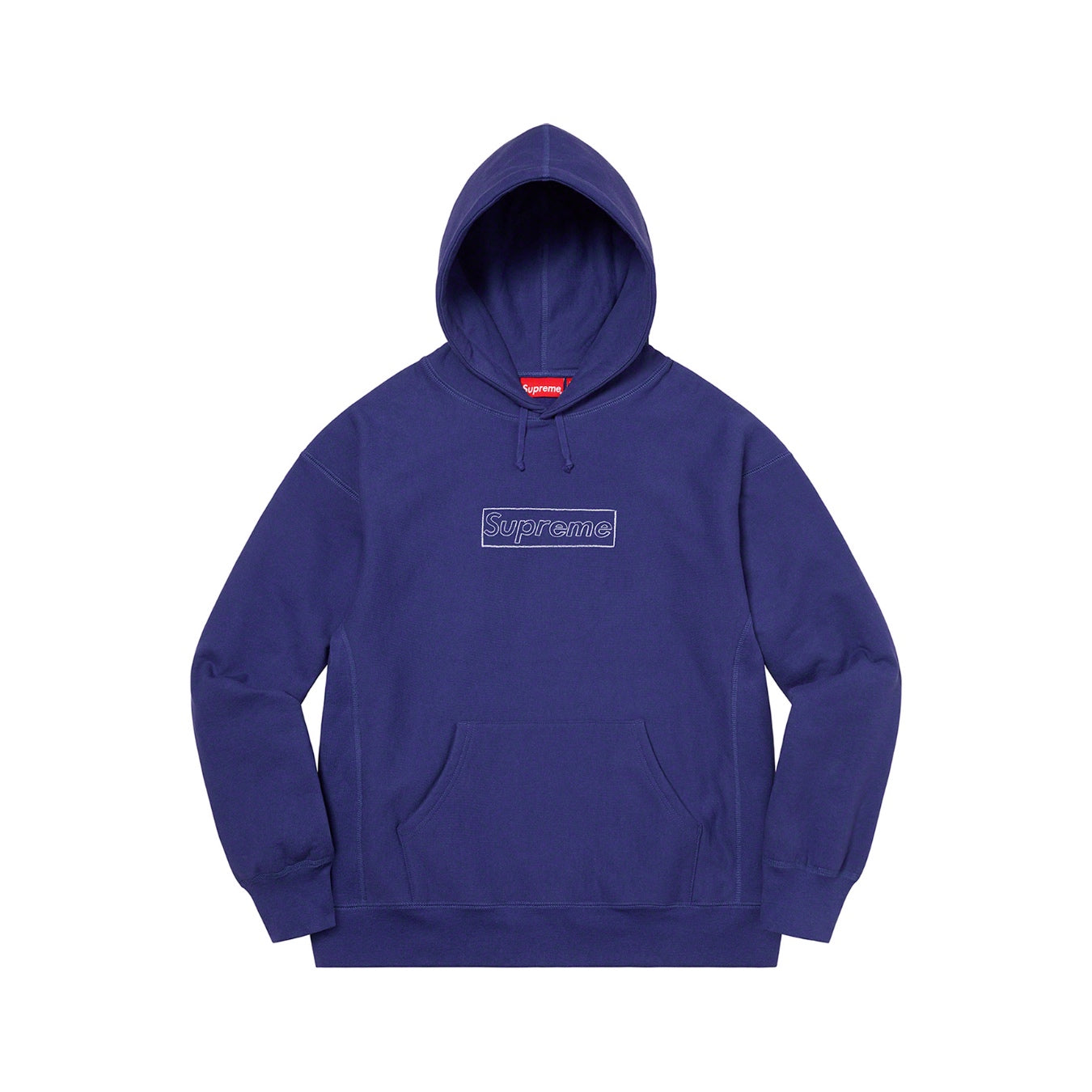 Supreme KAWS Chalk Logo Hooded Sweatshirt Washed Navy Kaws