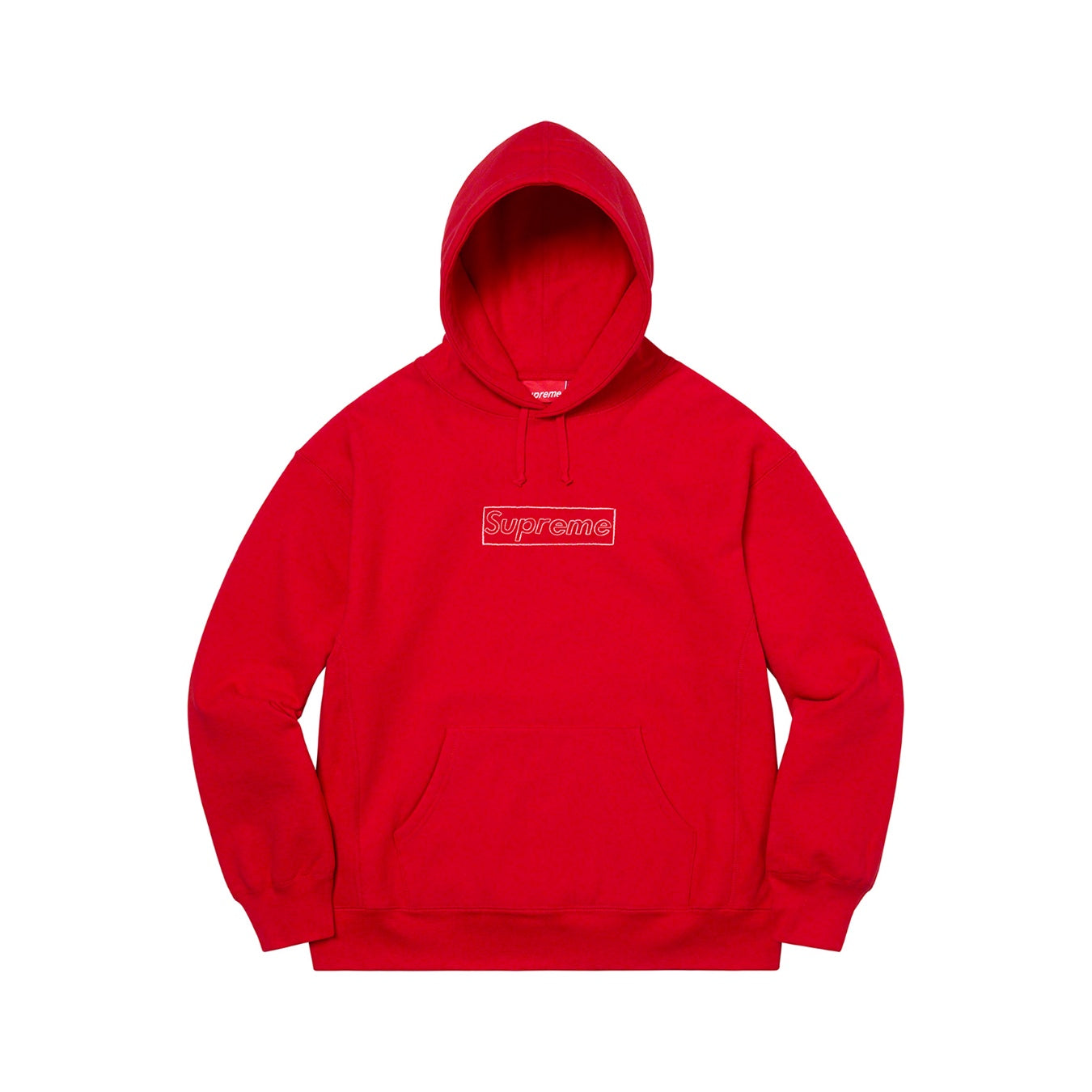 Supreme KAWS Chalk Logo Hooded Sweatshirt Red Kaws