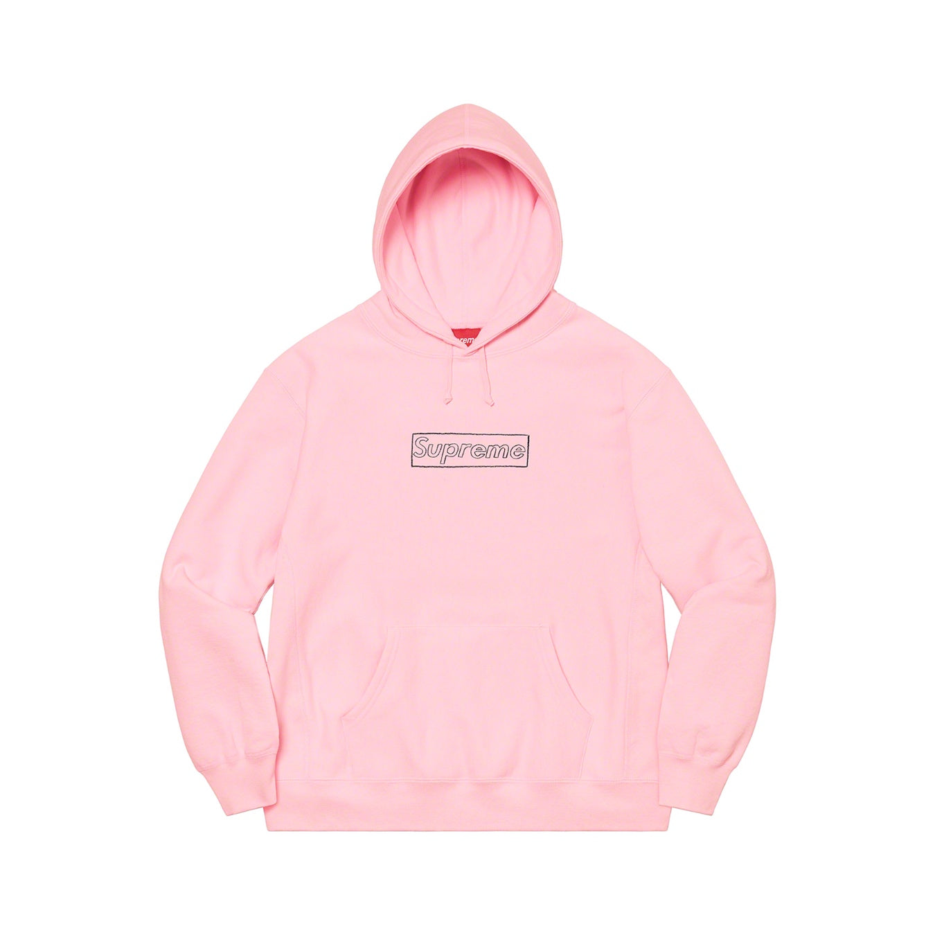 Supreme KAWS Chalk Logo Hooded Sweatshirt Light Pink Kaws