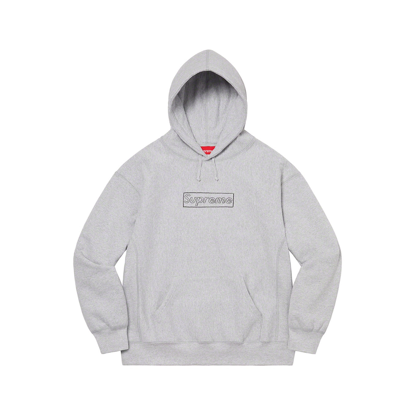 Supreme KAWS Chalk Logo Hooded Sweatshirt Heather Grey Kaws
