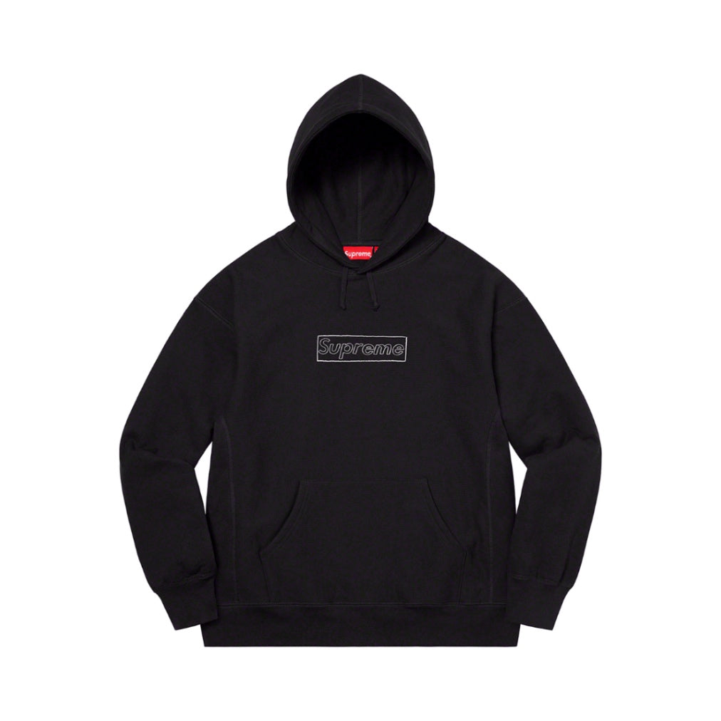 Supreme KAWS Chalk Logo Hooded Sweatshirt Black Kaws