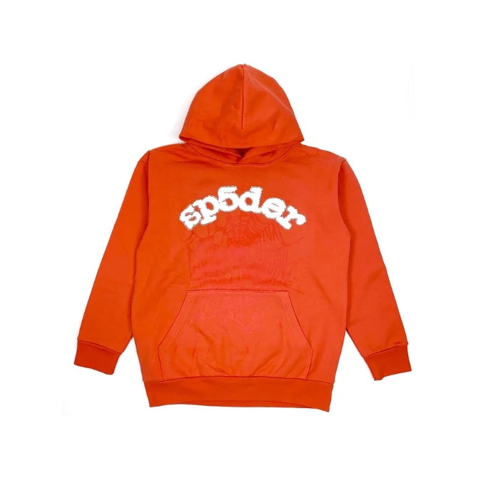 SP5DER Web Suit Hoodie Rhinestone Orange SP5DER