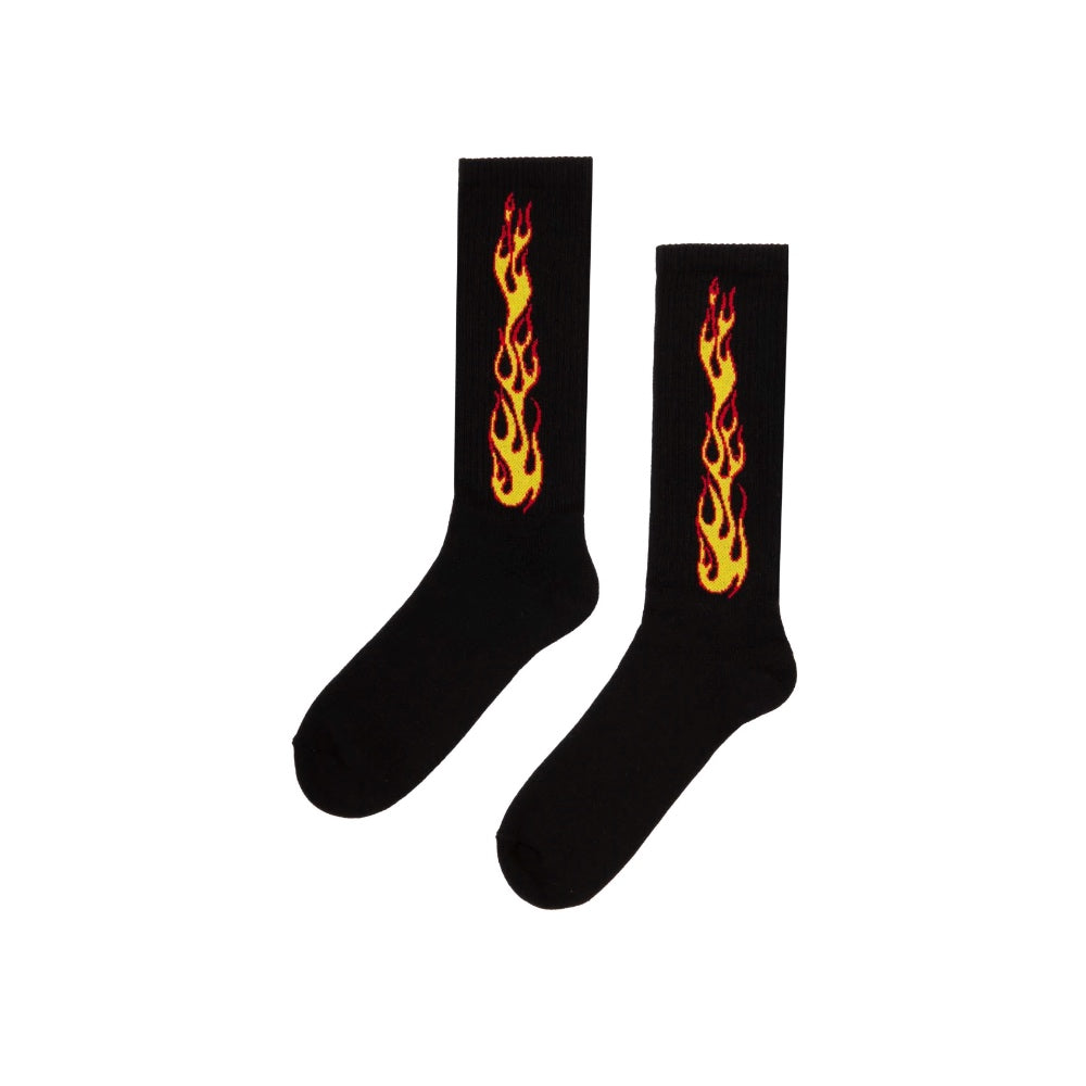 Palm Angels Black Flames Socks Palm Angels