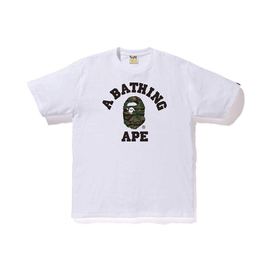 BAPE Tiger Camo College Tee White Bape