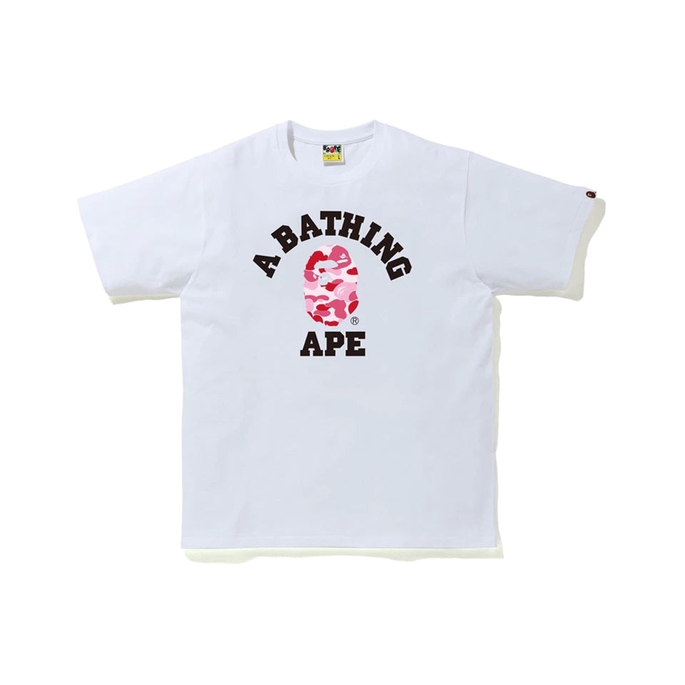 BAPE ABC Camo College Tee White/Pink Bape