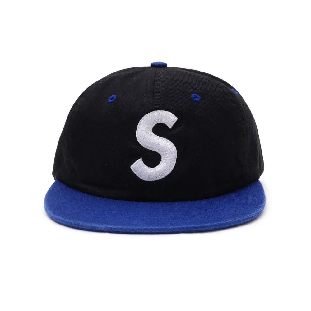 Supreme Washed S Logo 2 Tone 6 Panel Black Supreme