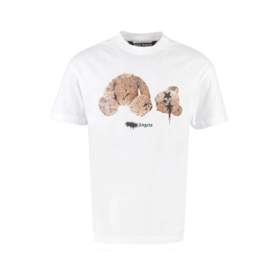 Palm Angels Bear Spray Print Tee White Palm Angels