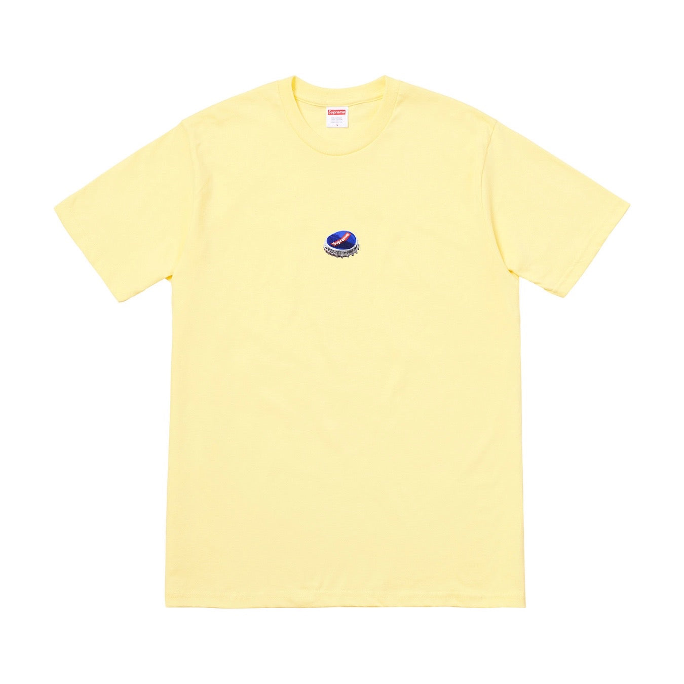 Supreme Bottle Cap Tee Pale Yellow Supreme