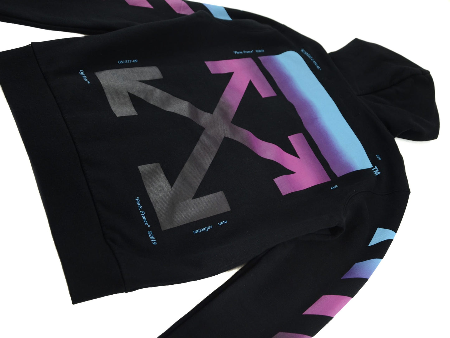 Off-White Diagonal Gradient Zip Hoodie Black Off-White