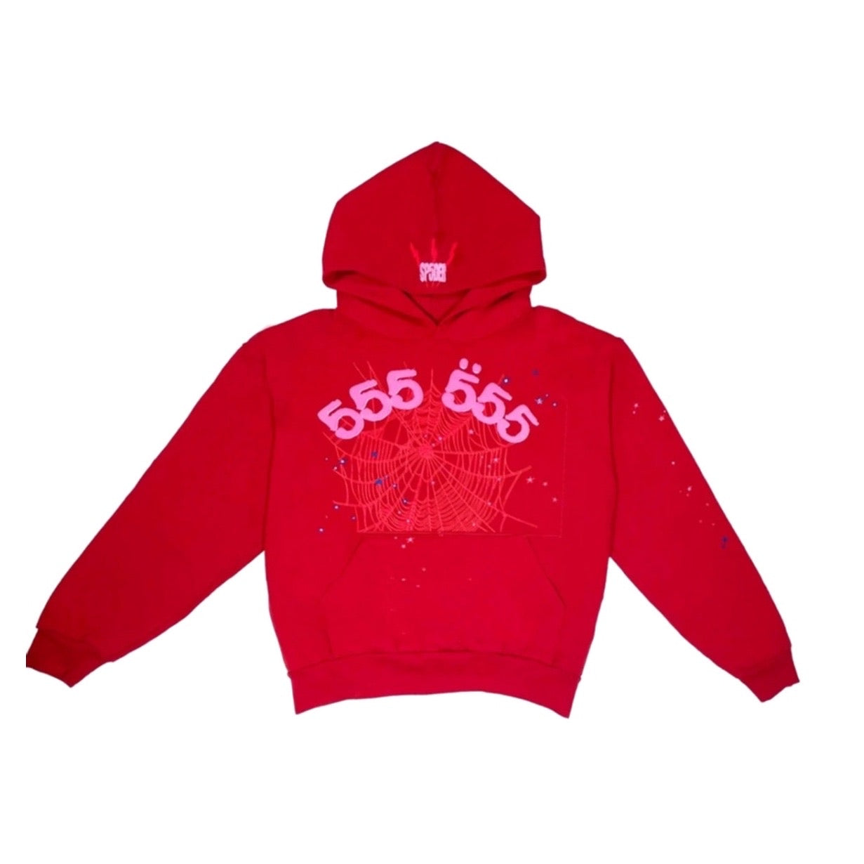 Sp5der Worldwide Red Angel Number 555 Hoodie Red SP5DER