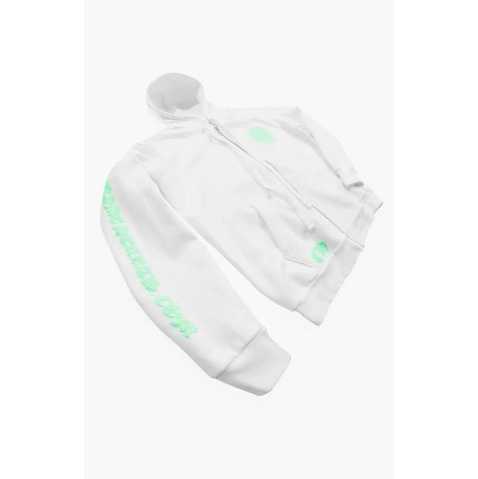 Chrome Hearts Glow Zip Up Hoodie White Chrome Hearts