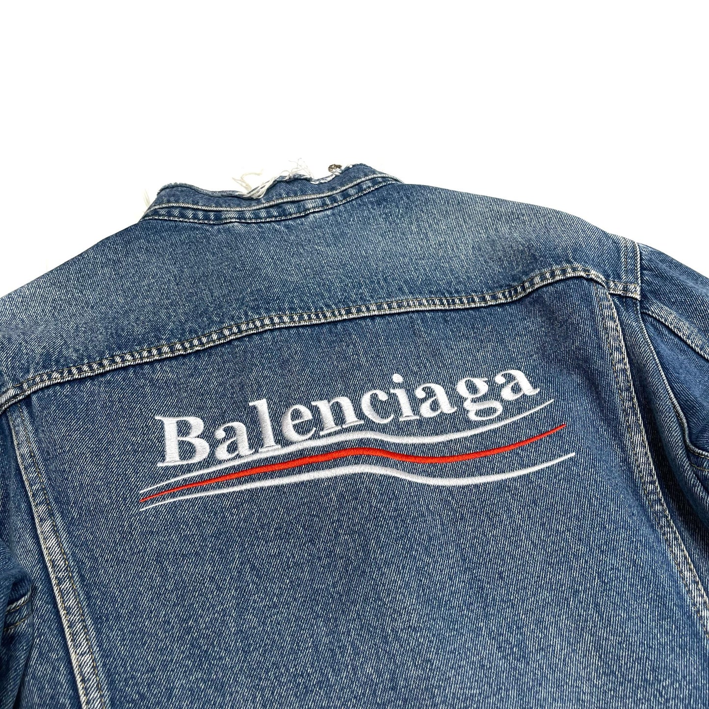 Balenciaga Denim Trucker Jacket Washed Blue Balenciaga