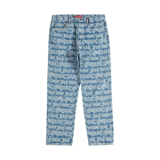 Supreme Fat Tip Jacquard Regular Jean Blue Supreme